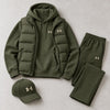 Winter Puffer Vest Hoodie Outfit Set