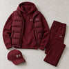 Winter Puffer Vest Hoodie Outfit Set