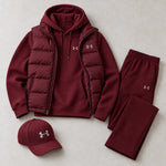 Winter Puffer Vest Hoodie Outfit Set