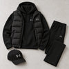 Winter Puffer Vest Hoodie Outfit Set