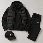 Winter Puffer Vest Hoodie Outfit Set
