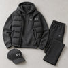 Winter Puffer Vest Hoodie Outfit Set