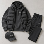 Winter Puffer Vest Hoodie Outfit Set