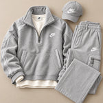 Heavyweight Textured Quarter-Zip Set