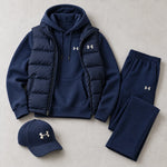 Winter Puffer Vest Hoodie Outfit Set