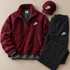 Heavyweight Textured Quarter-Zip Set