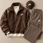 Heavyweight Textured Quarter-Zip Set