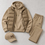 Winter Puffer Vest Hoodie Outfit Set