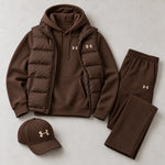 Winter Puffer Vest Hoodie Outfit Set