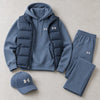 Winter Puffer Vest Hoodie Outfit Set