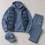 Winter Puffer Vest Hoodie Outfit Set