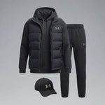 Winter Puffer Vest Hoodie Outfit Set