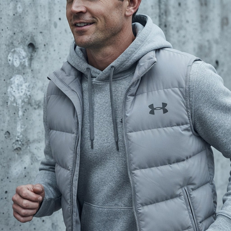 Winter Puffer Vest Hoodie Outfit Set
